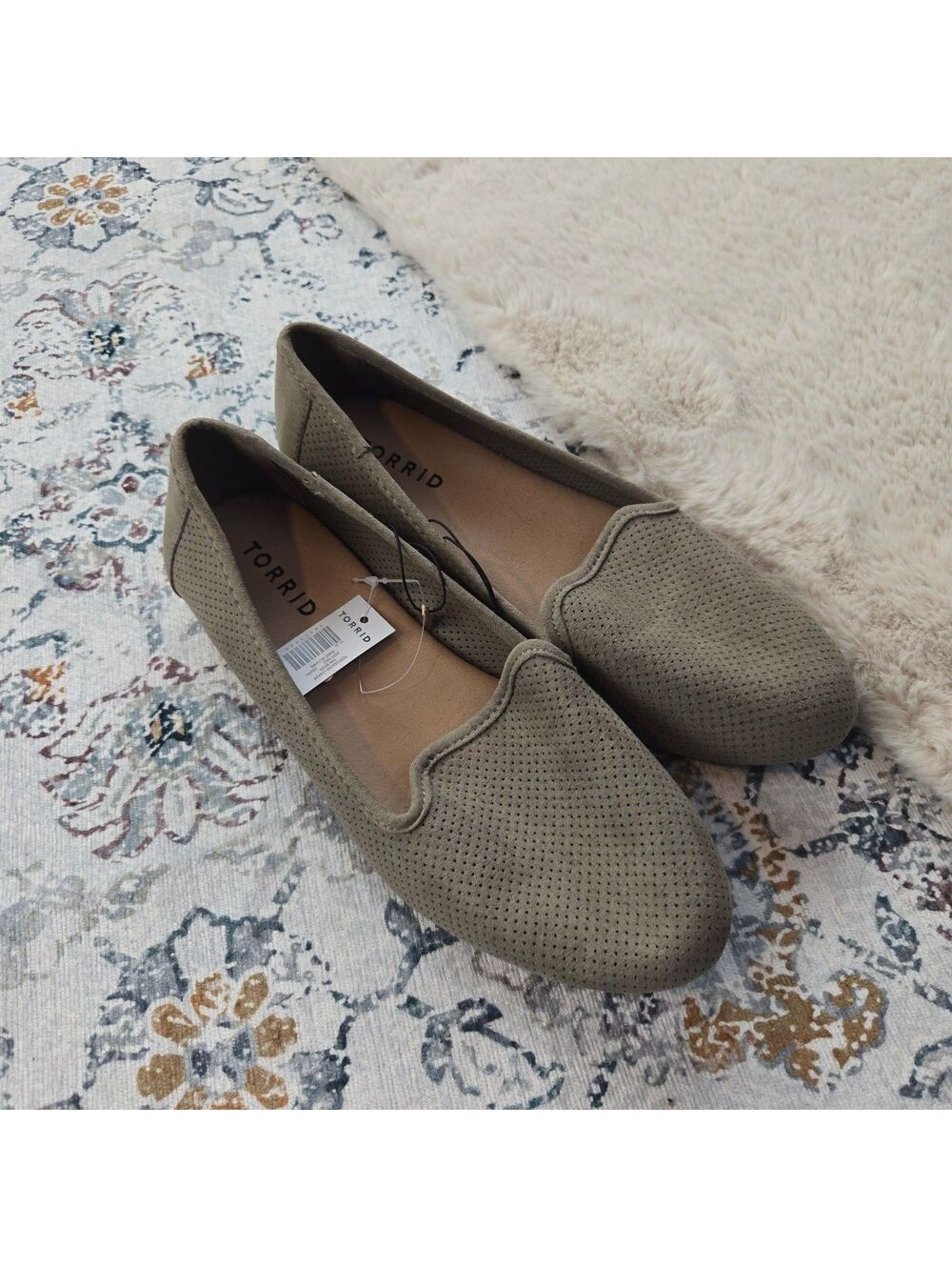 Torrid Perforated Loafer Tan Beige Flats Women US 7WW